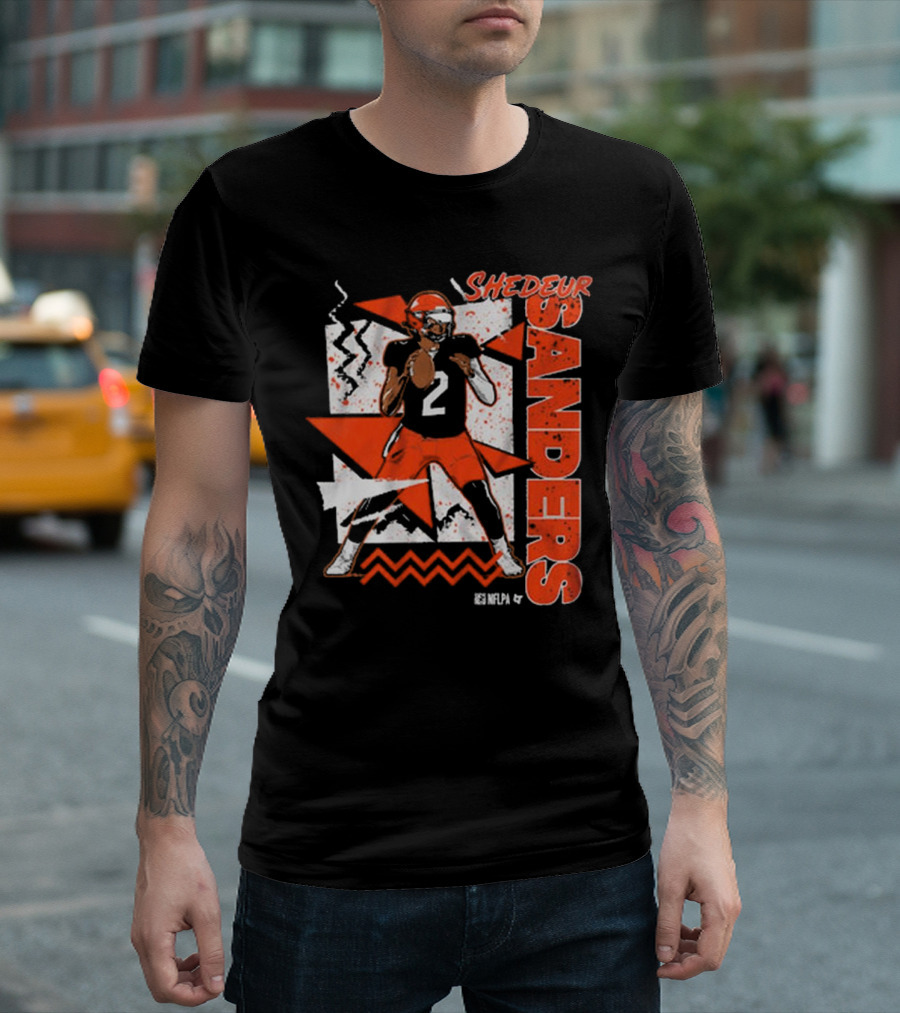 Shedeur Sanders 90s Style Retro Football Illustration T-Shirt