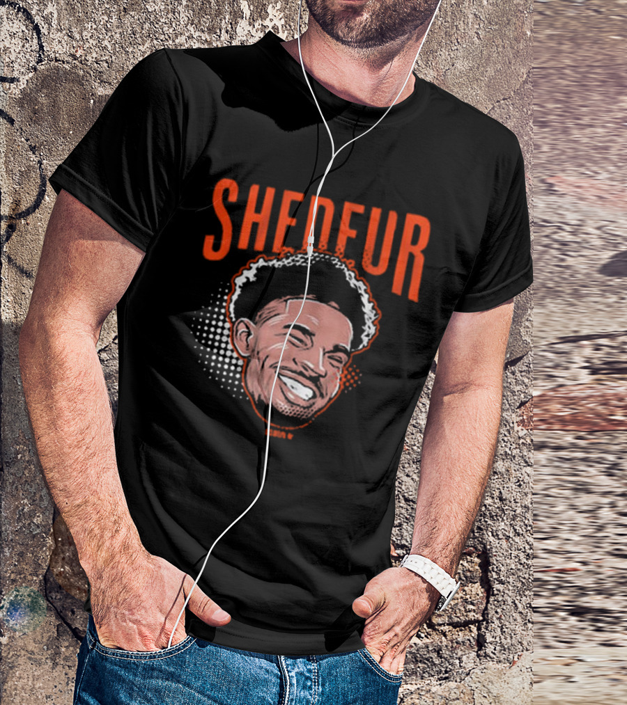 Shedeur Sanders Swag Head Smile Bold Text T-Shirt