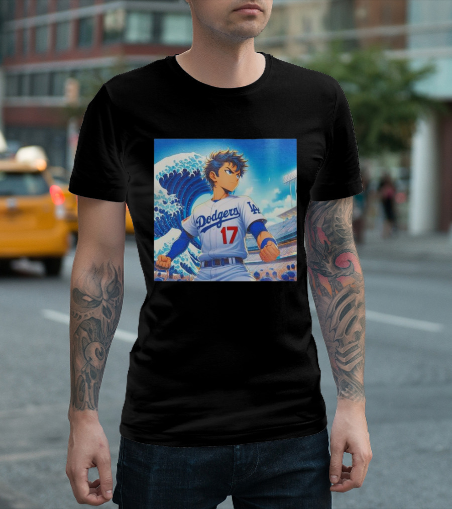 Shohei Ohtani Los Angeles Dodgers Anime Wave Stadium Scene T-Shirt