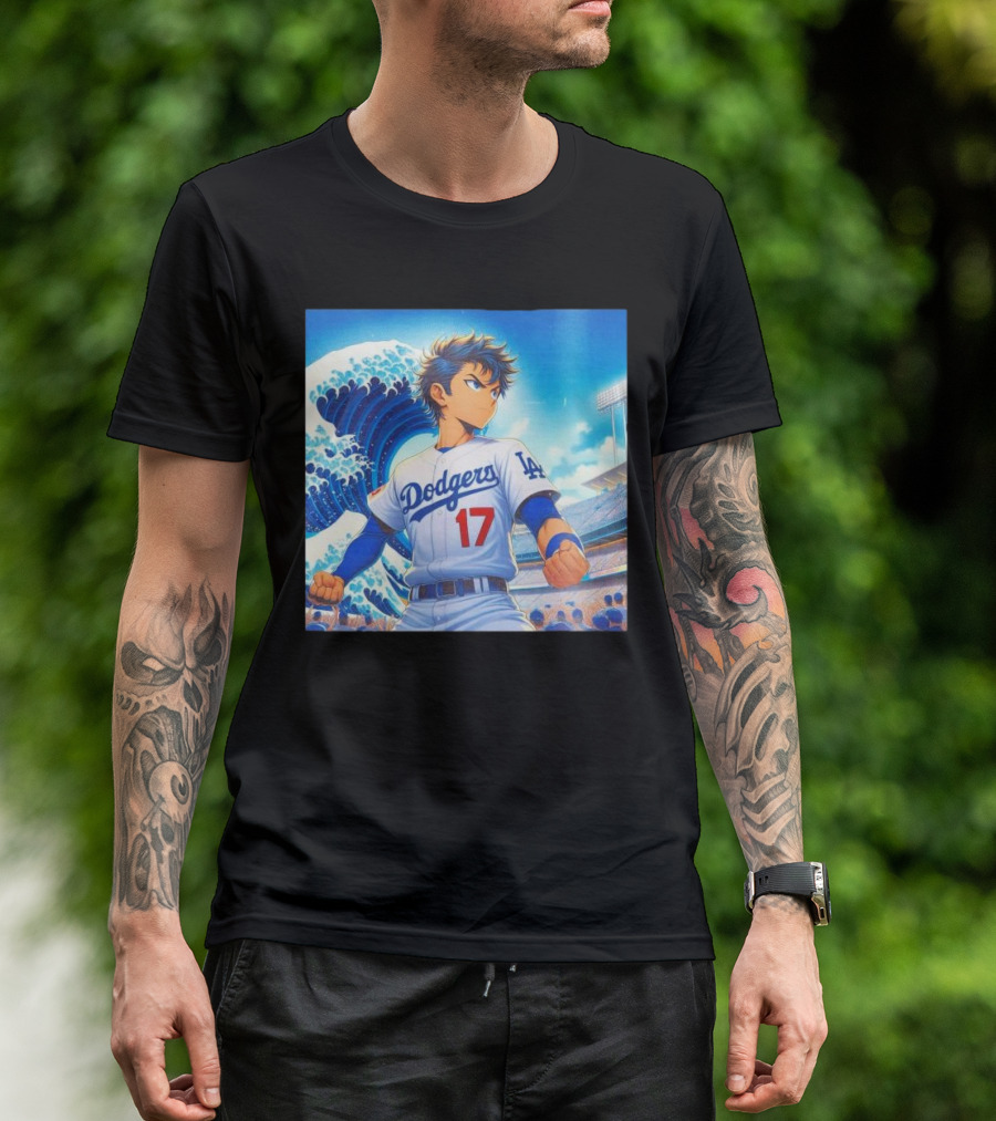 Shohei Ohtani Los Angeles Dodgers Anime Wave Stadium Scene T-Shirt