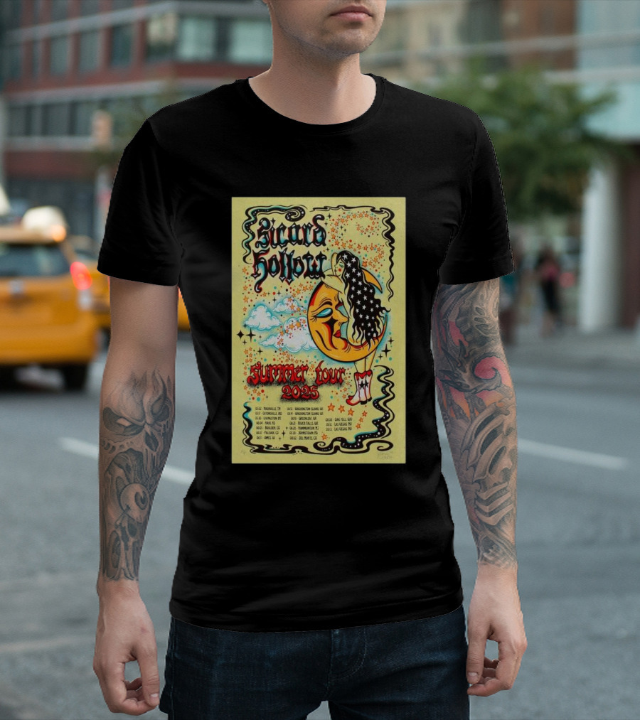 Sicard Hollow Summer Tour 2025 Moon and Stars Graphic with Tour Dates T-Shirt
