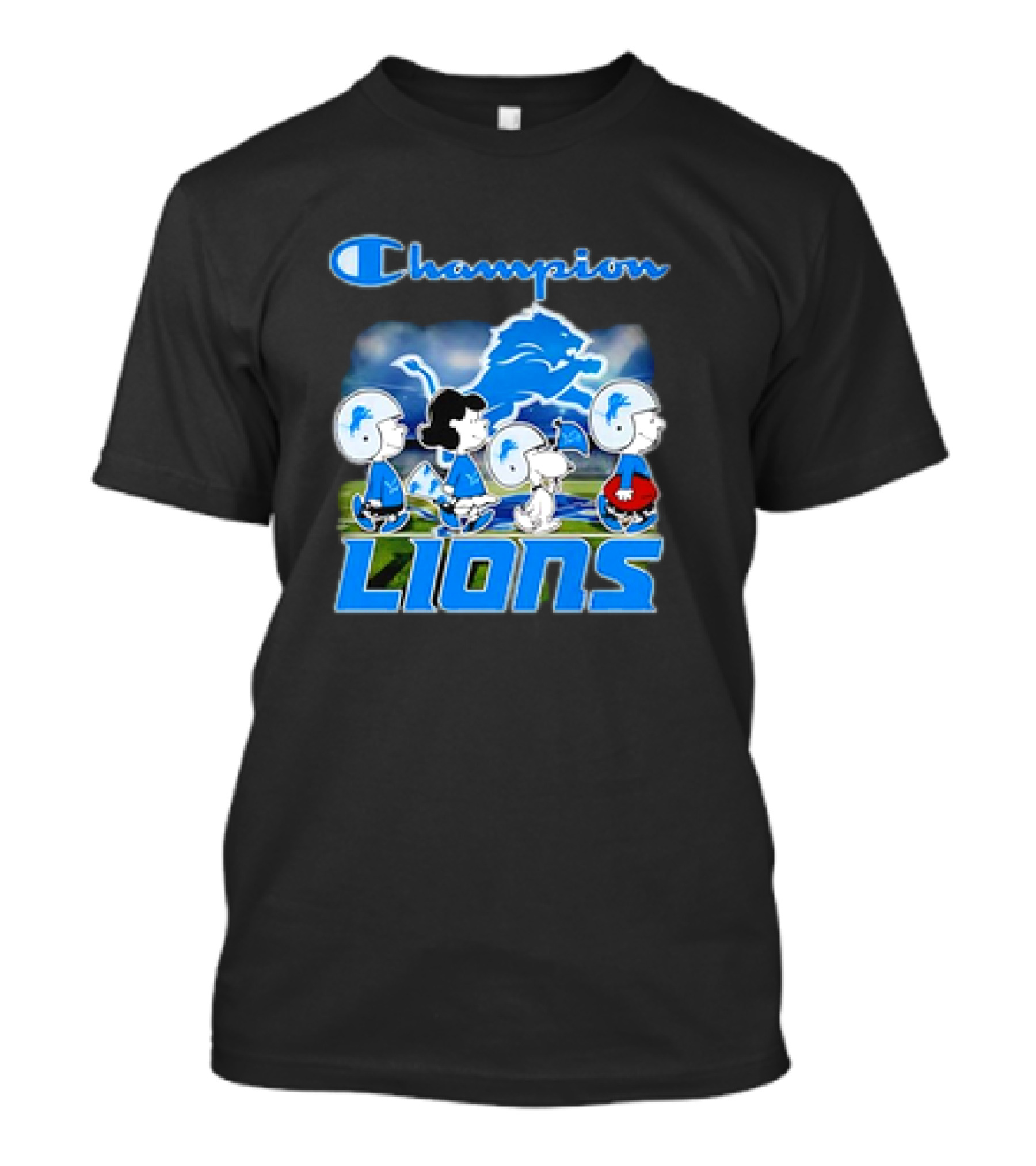 Champion Lions Snoopy Charlie Brown And Friends Detroit T-Shirt