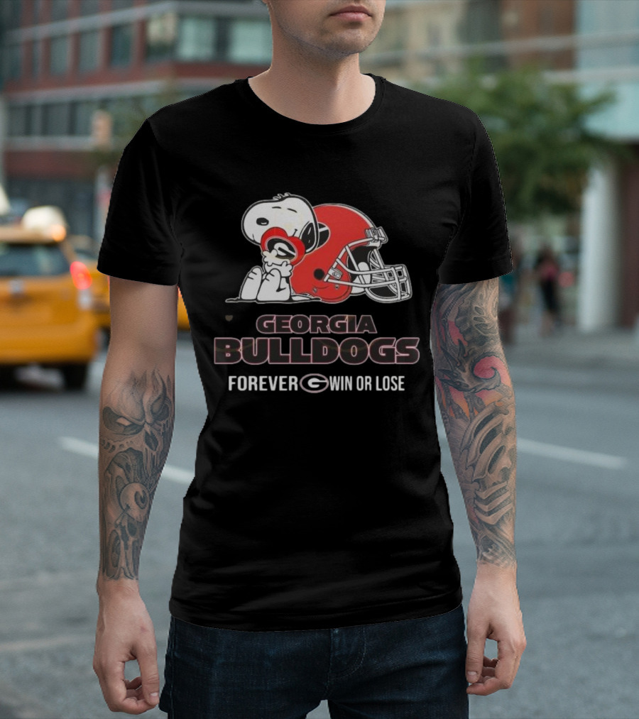 Georgia Bulldogs Snoopy Forever Win Or Lose T-Shirt