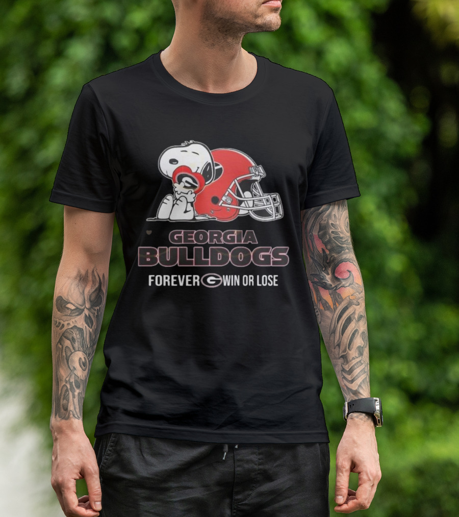 Georgia Bulldogs Snoopy Forever Win Or Lose T-Shirt