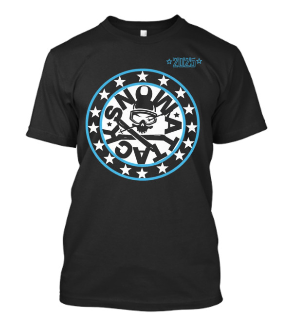 Snowattack Festival 2025 Skull Goggles And Crossed Skis Star Circle T-Shirt
