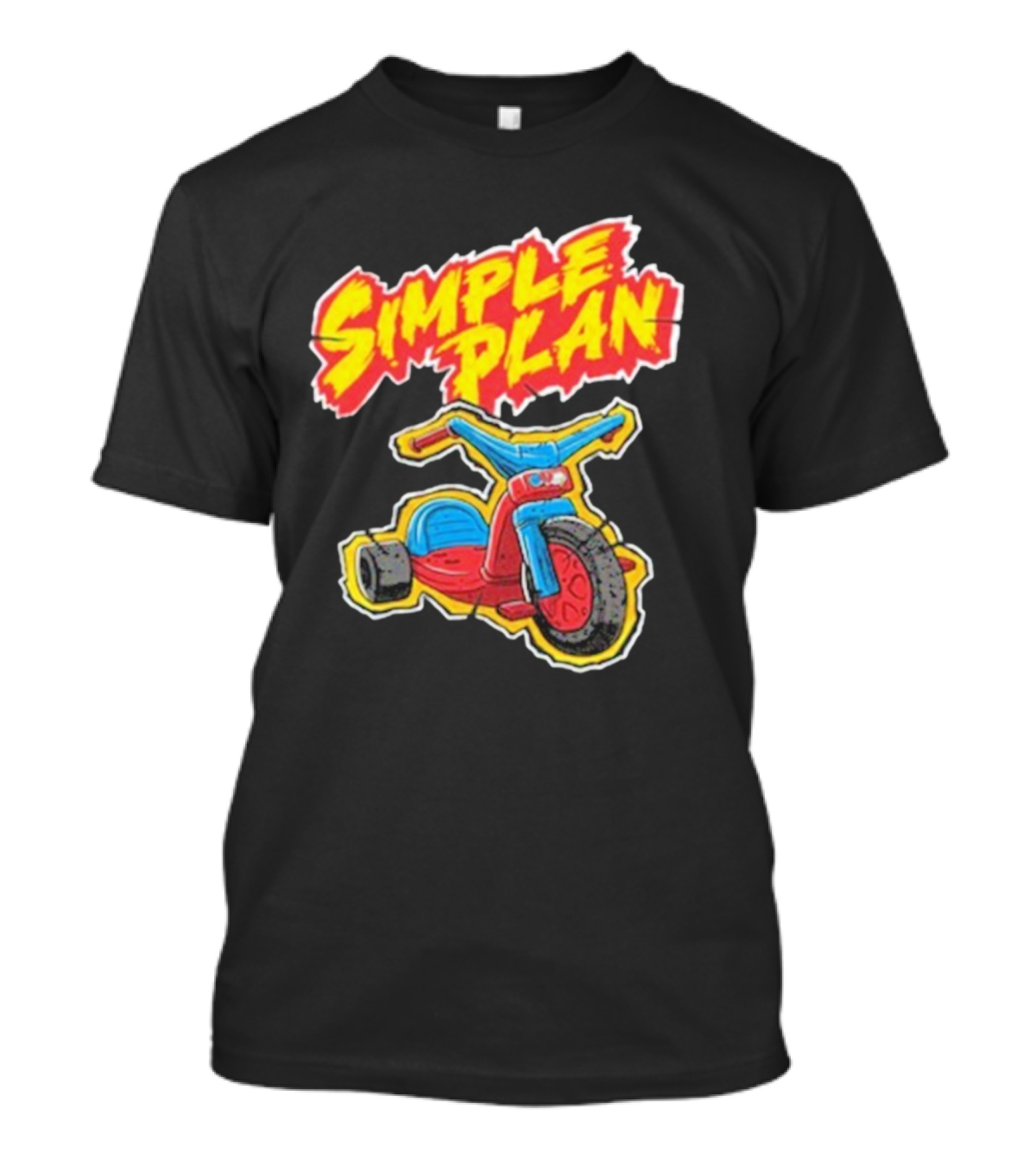 Simple Plan Red And Blue Big Wheel Tricycle T-Shirt