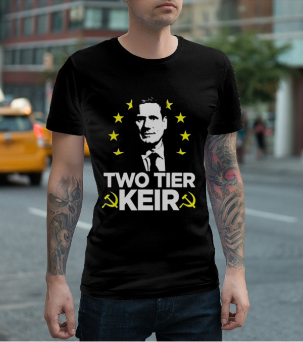 Euro Stars Circle Face Two Tier Keir Hammer Sickle T-Shirt