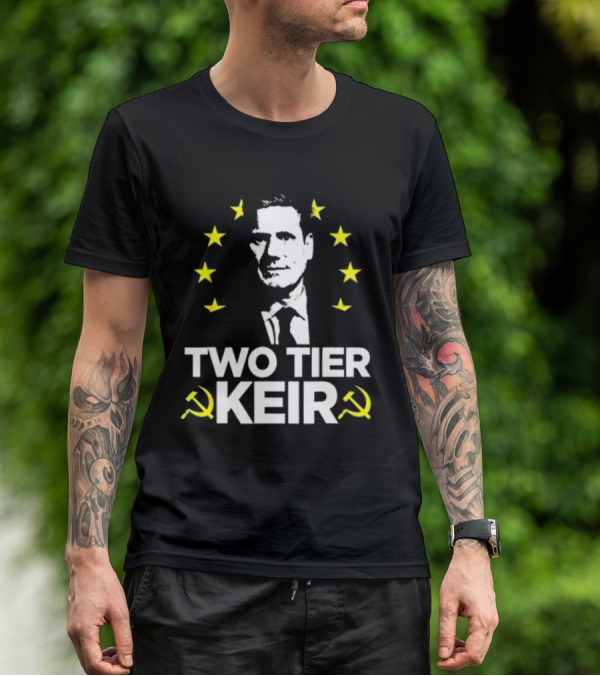 Euro Stars Circle Face Two Tier Keir Hammer Sickle T-Shirt
