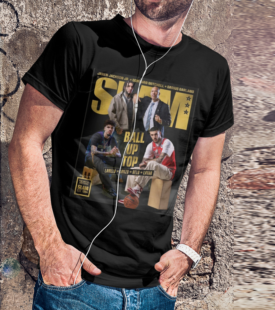 Slam 2025 Ball Up Top Gold Metal Edition Lamelo Lonzo Gelo Lavar T-Shirt