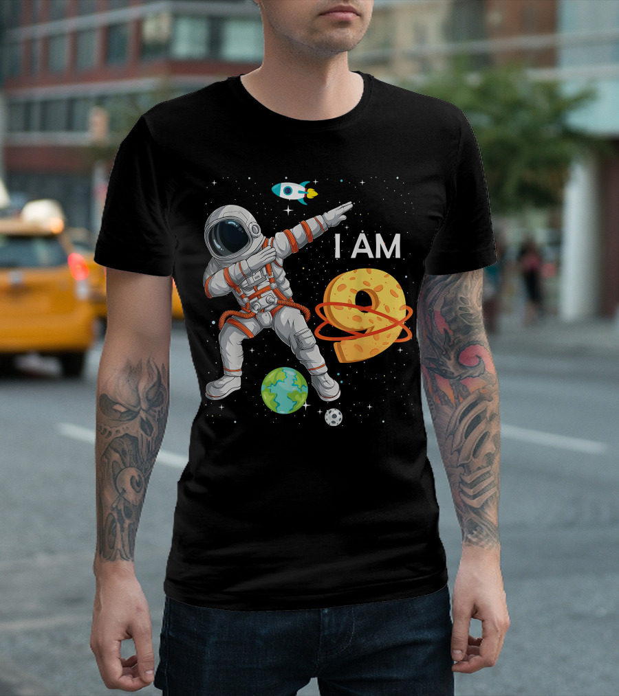 I Am 9 Years Old Birthday Boy Astronaut Space 9th B-Day T-Shirt