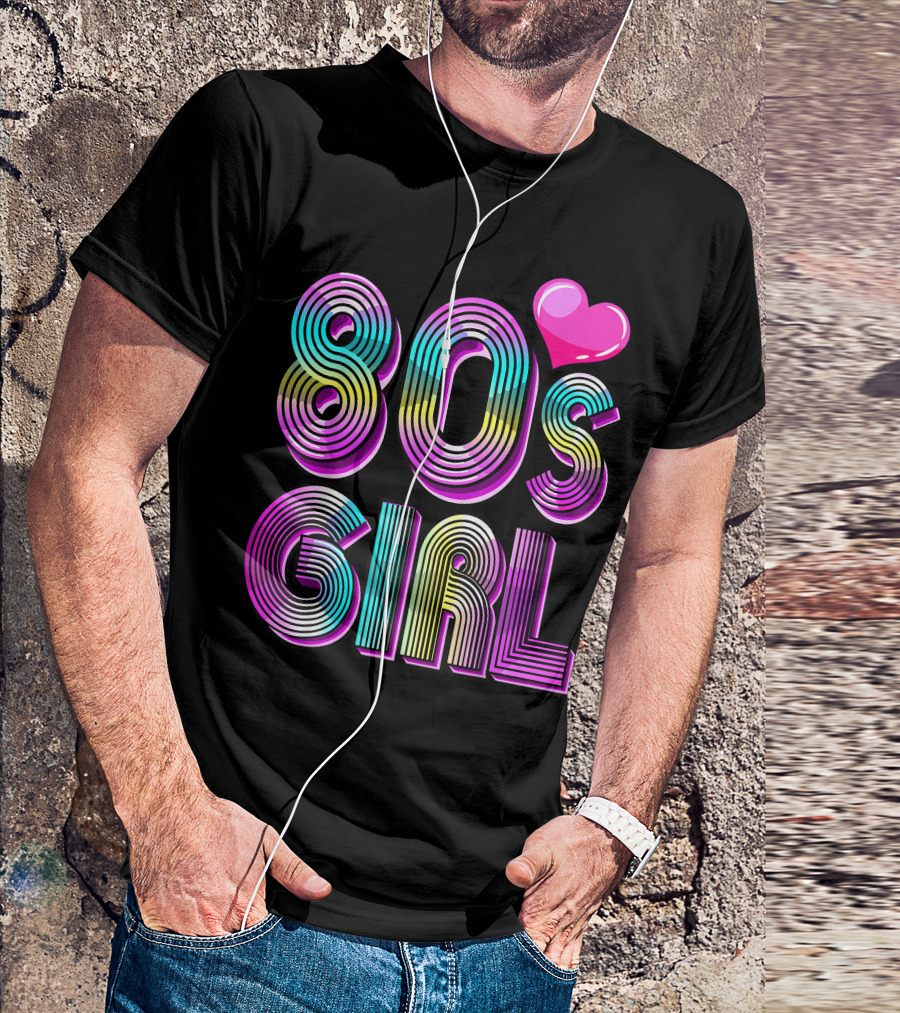 80's Girl Birthday Party Costume Vintage Heart Design Women T-Shirt