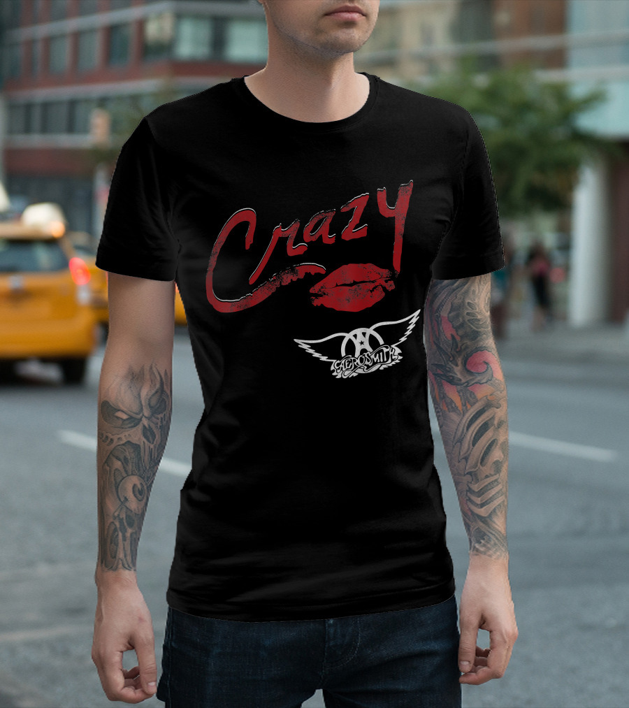 Crazy Aerosmith Logo Iconic Lips T-Shirt
