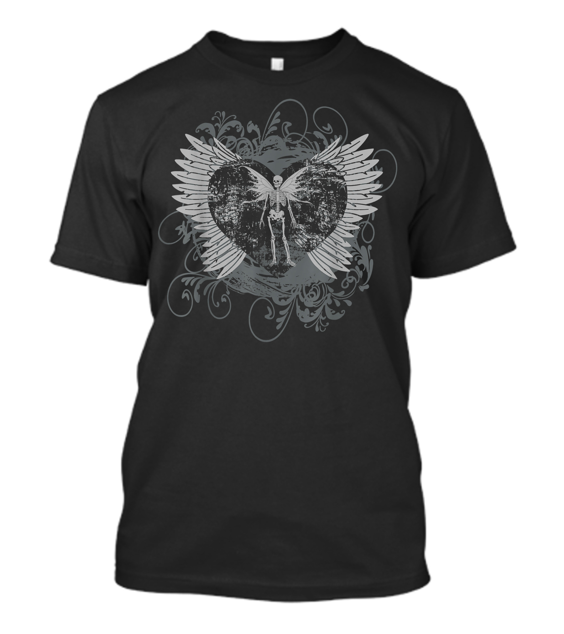 Aesthetic Y2k Fairy Wings Skeleton Heart Grunge T-Shirt