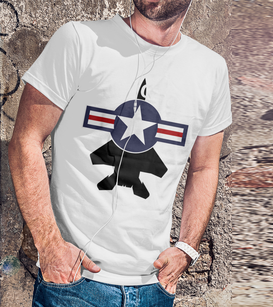 Air Force Vintage Roundel With F15 Jet T-Shirt