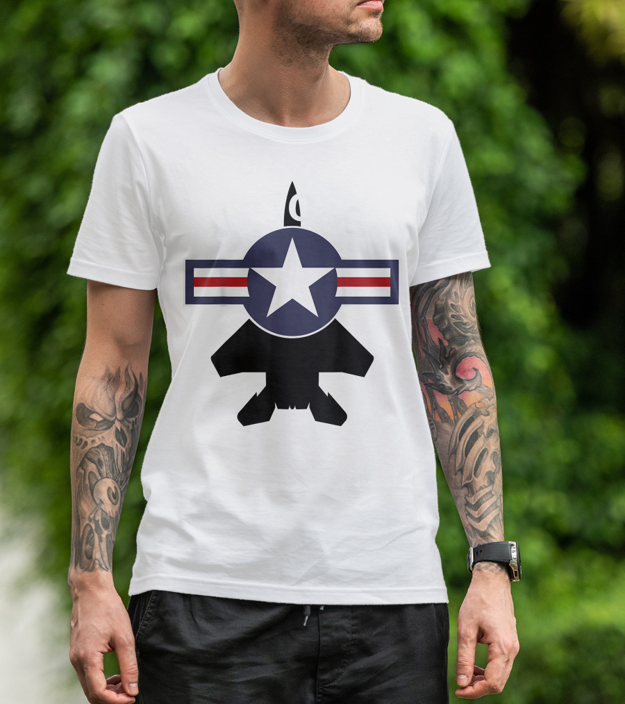 Air Force Vintage Roundel With F15 Jet T-Shirt