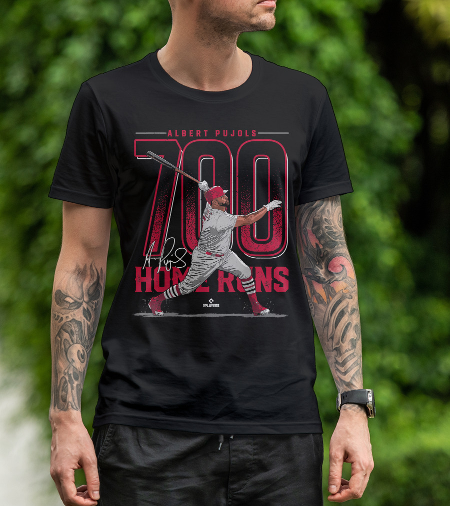 Albert Pujols 700 Home Runs St Louis Baseball MLBPA Players T-Shirt