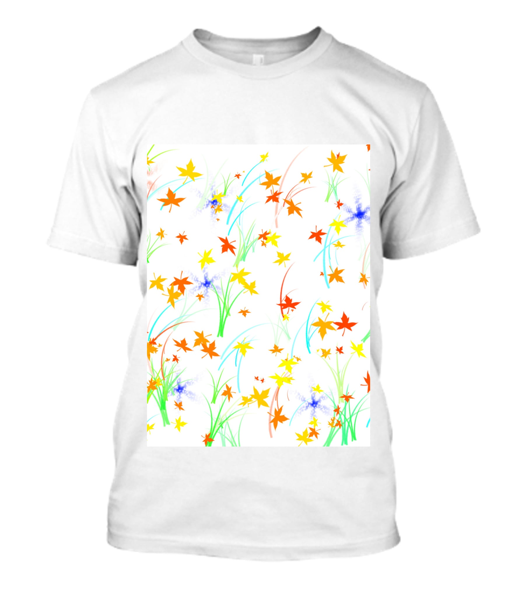 M #019 Colorful Autumn Leaves And Grass T-Shirt