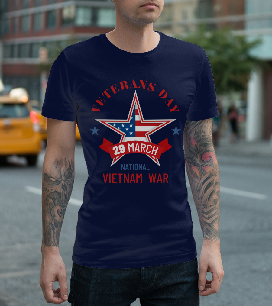 Veterans Day 29 March National Vietnam War USA Flag Star T-Shirt