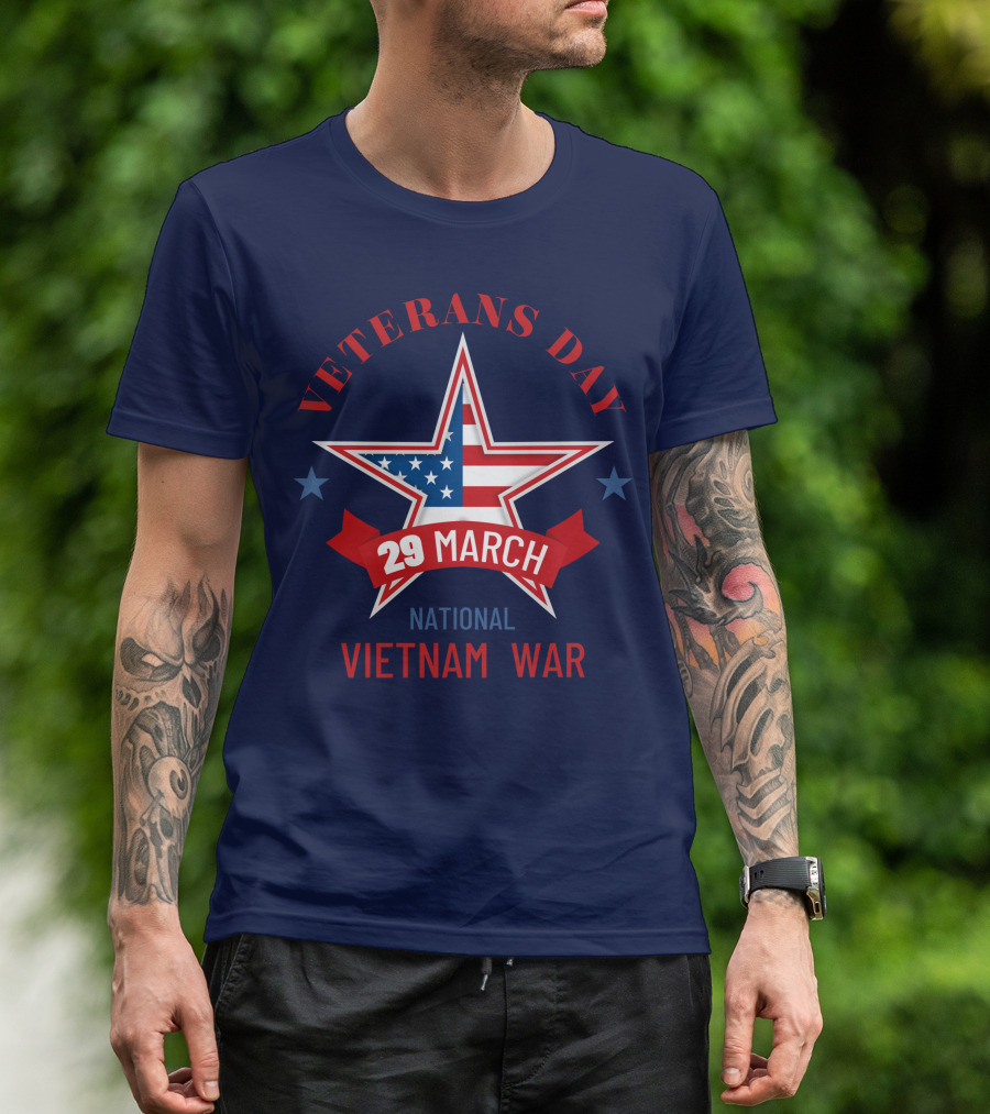 Veterans Day 29 March National Vietnam War USA Flag Star T-Shirt