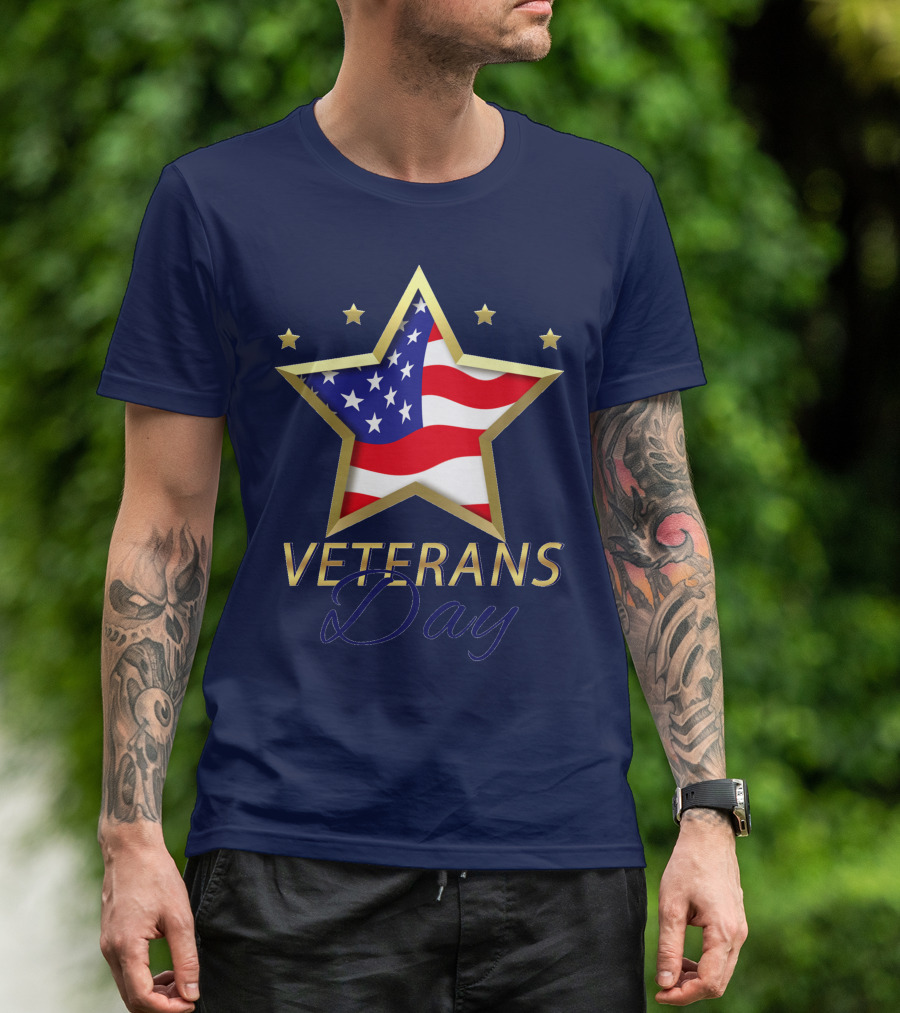 American Star And Stripes Veterans Day T-Shirt
