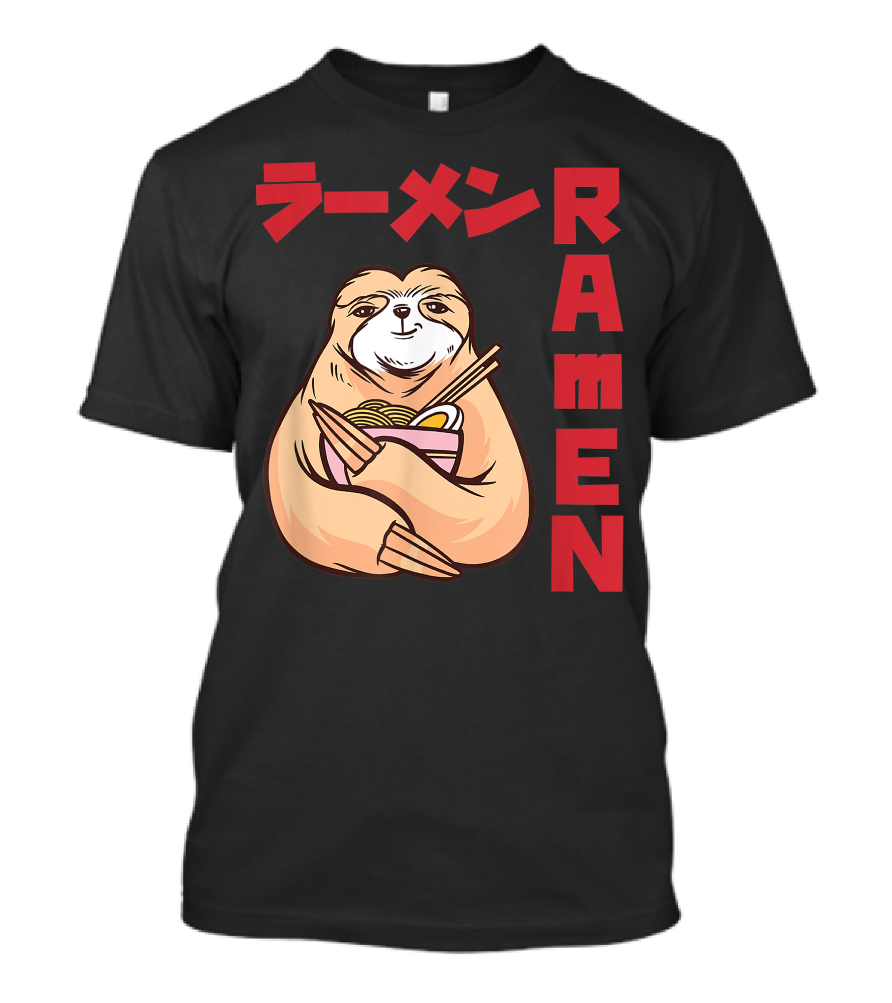 Kawaii Ramen Sloth Anime Noodles Japanese Sketching T-Shirt