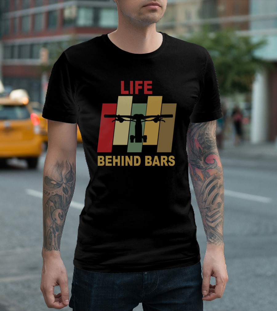 Life Behind Bars Mountain Biking Handlebar T-Shirt