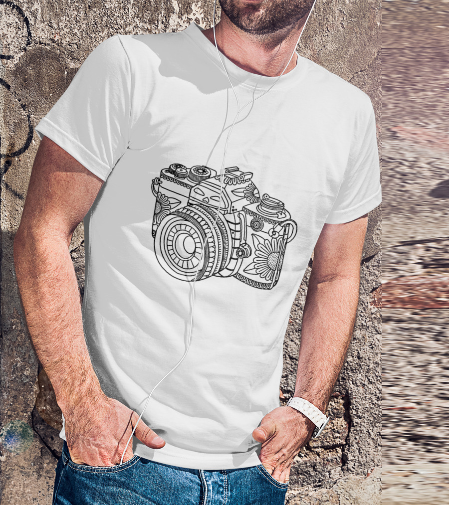 Camera Flower Pattern For Photographer's Aesthetic T-Shirt