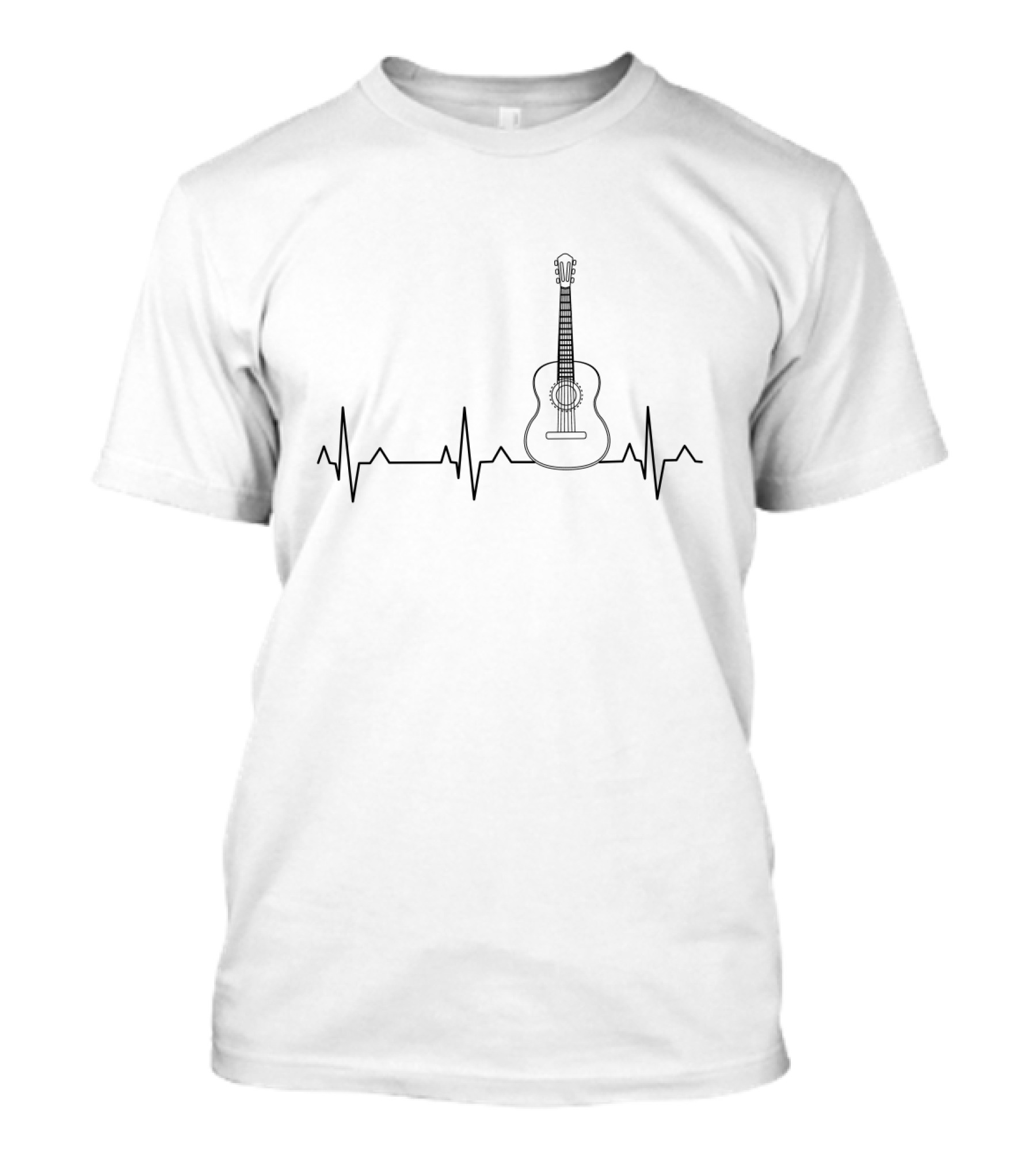 Guitar Heartbeat Acoustic Pulse Music Lover Iconic T-Shirt