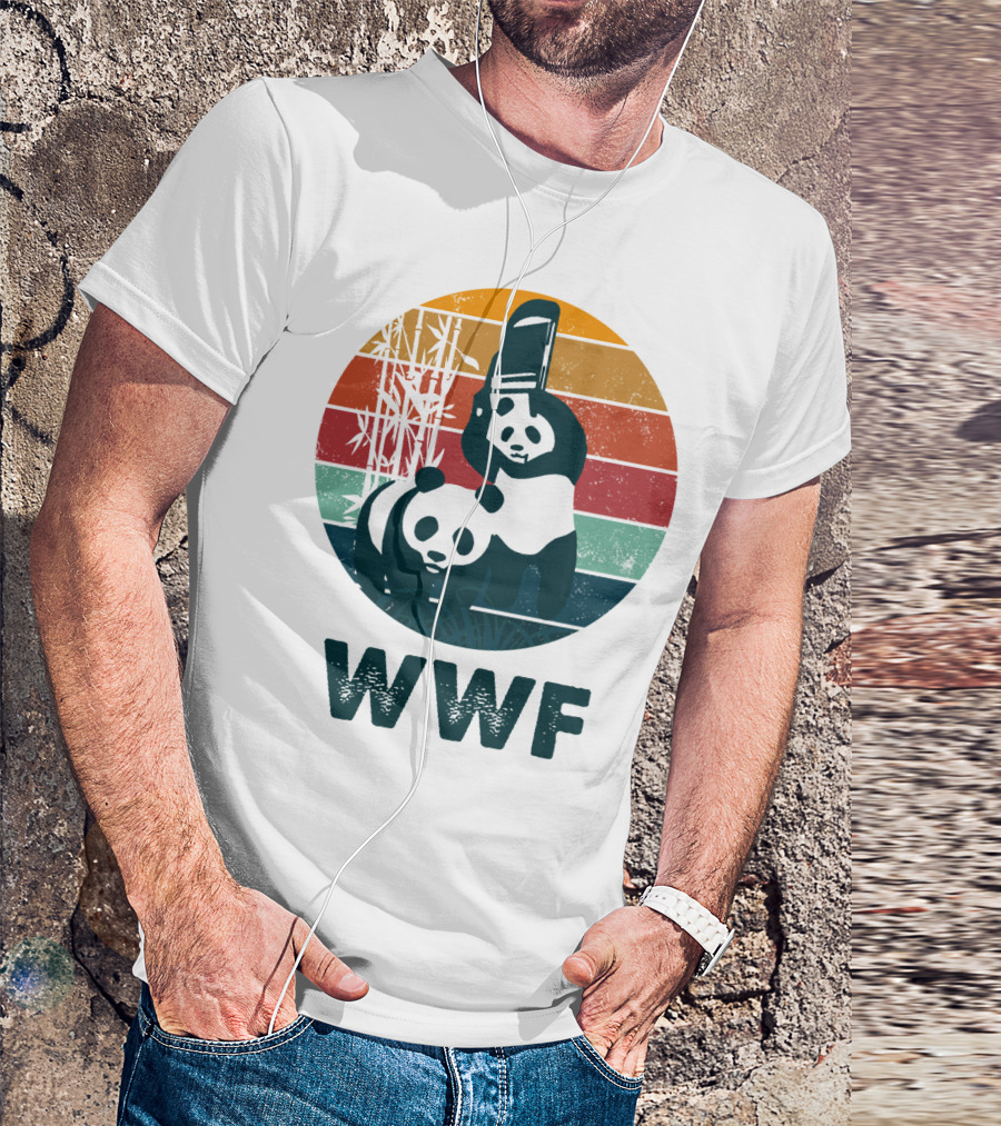 WWF Panda Retro Bamboo Scene T-Shirt