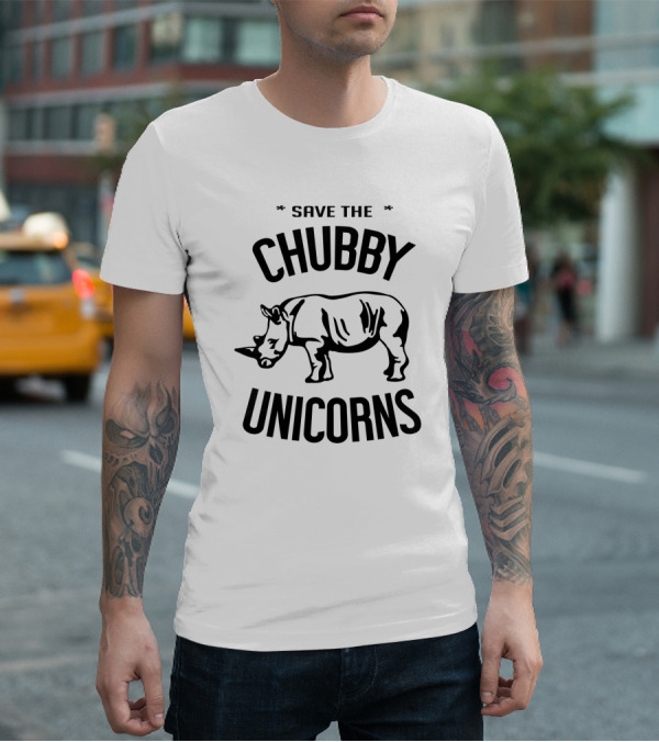 Save The Chubby Unicorns Rhino Conservation Message T-Shirt