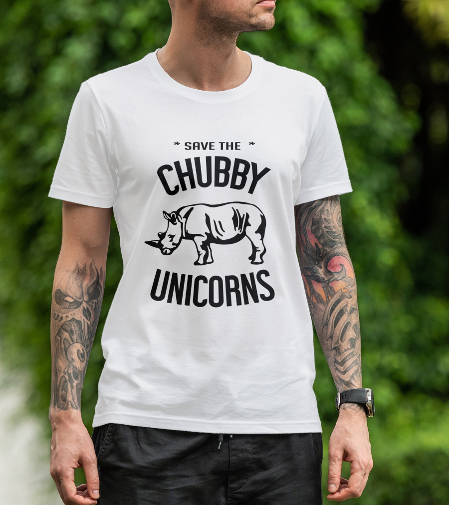 Save The Chubby Unicorns Rhino Conservation Message T-Shirt