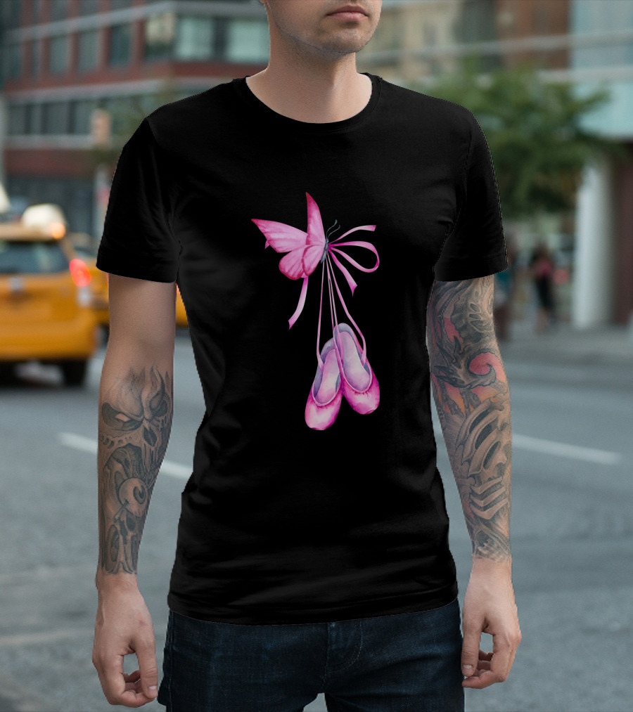 Ballet Shoes Pink Butterfly Ballet T-Shirt