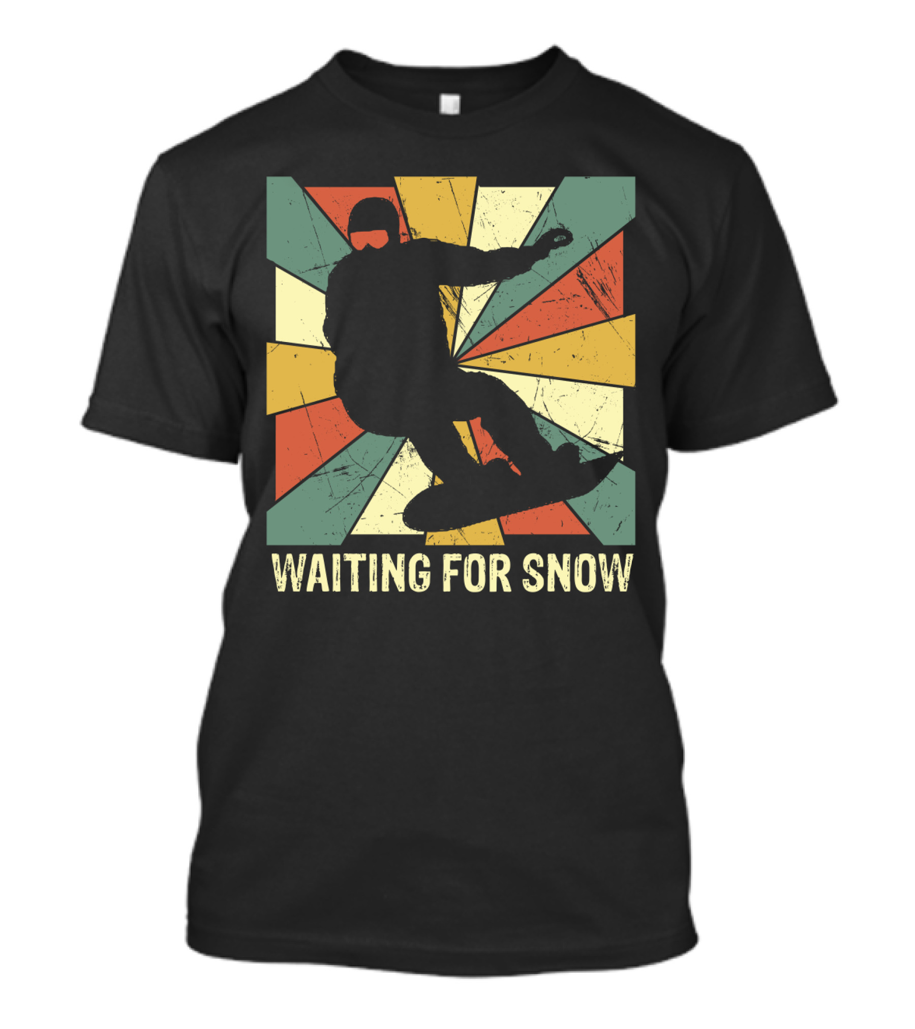 Waiting For Snow Vintage Snowboarding T-Shirt