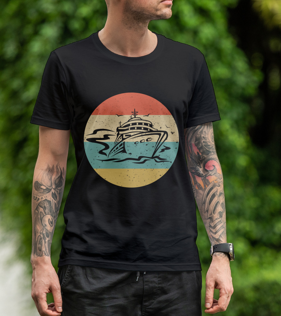 Retro Cruise Ship Vintage Ocean Adventure T-Shirt