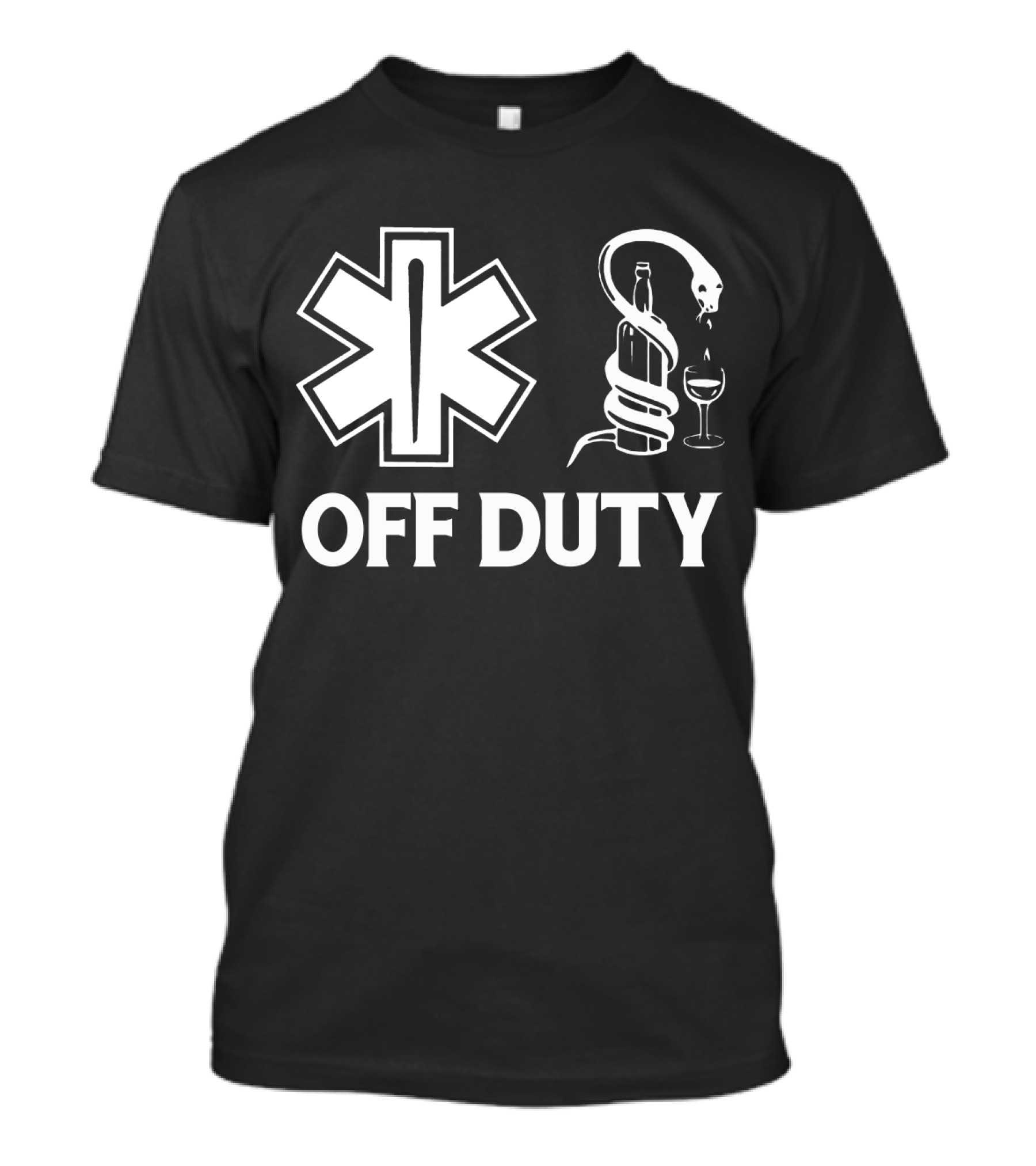 EMT Off Duty Symbol With Wine And Snake T-Shirt