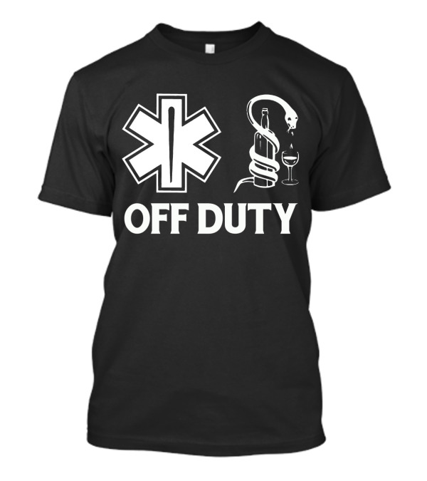 EMT Off Duty Symbol With Wine And Snake T-Shirt