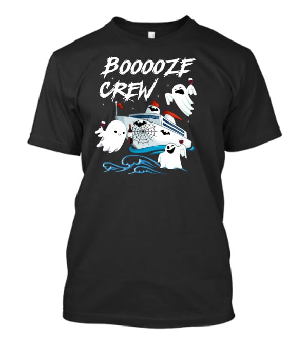 BOOOOZE CREW Ghosts Cruising With Wine On A Spooky Boat T-Shirt