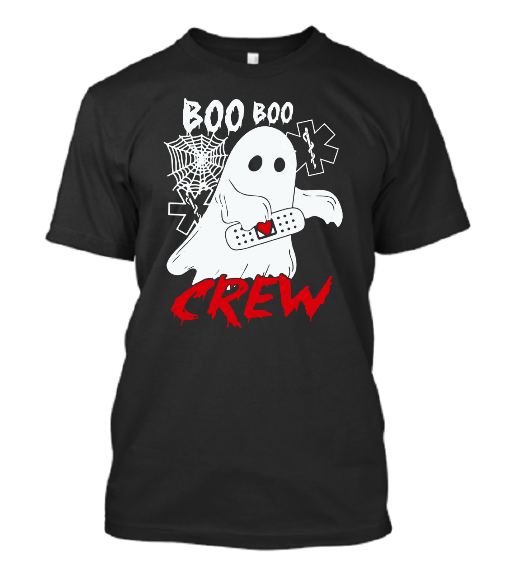 EMT Boo Boo Crew Ghost With Bandage And Cobweb T-Shirt