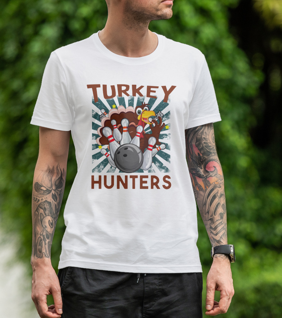Turkey Bowling Pins Hunters Strikes T-Shirt