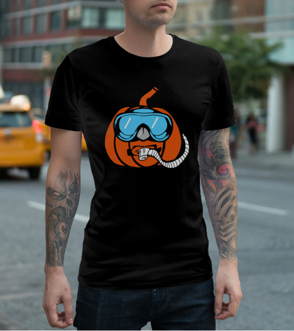 Scuba Pumpkin Halloween Snorkeling Mask T-Shirt