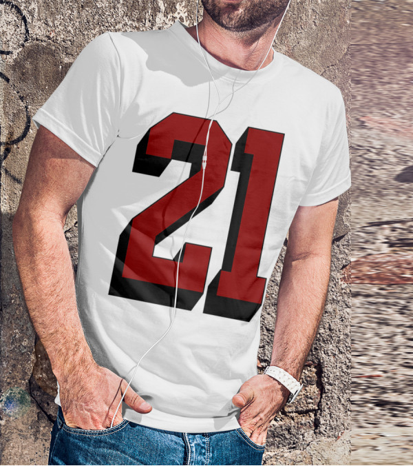 Number 21 Varsity Fan Sports Team White Jersey Premium 21 T-Shirt