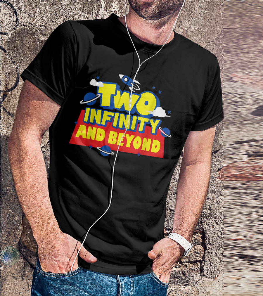 Two Infinity And Beyond 2nd Birthday Rocket And Planets T-Shirt