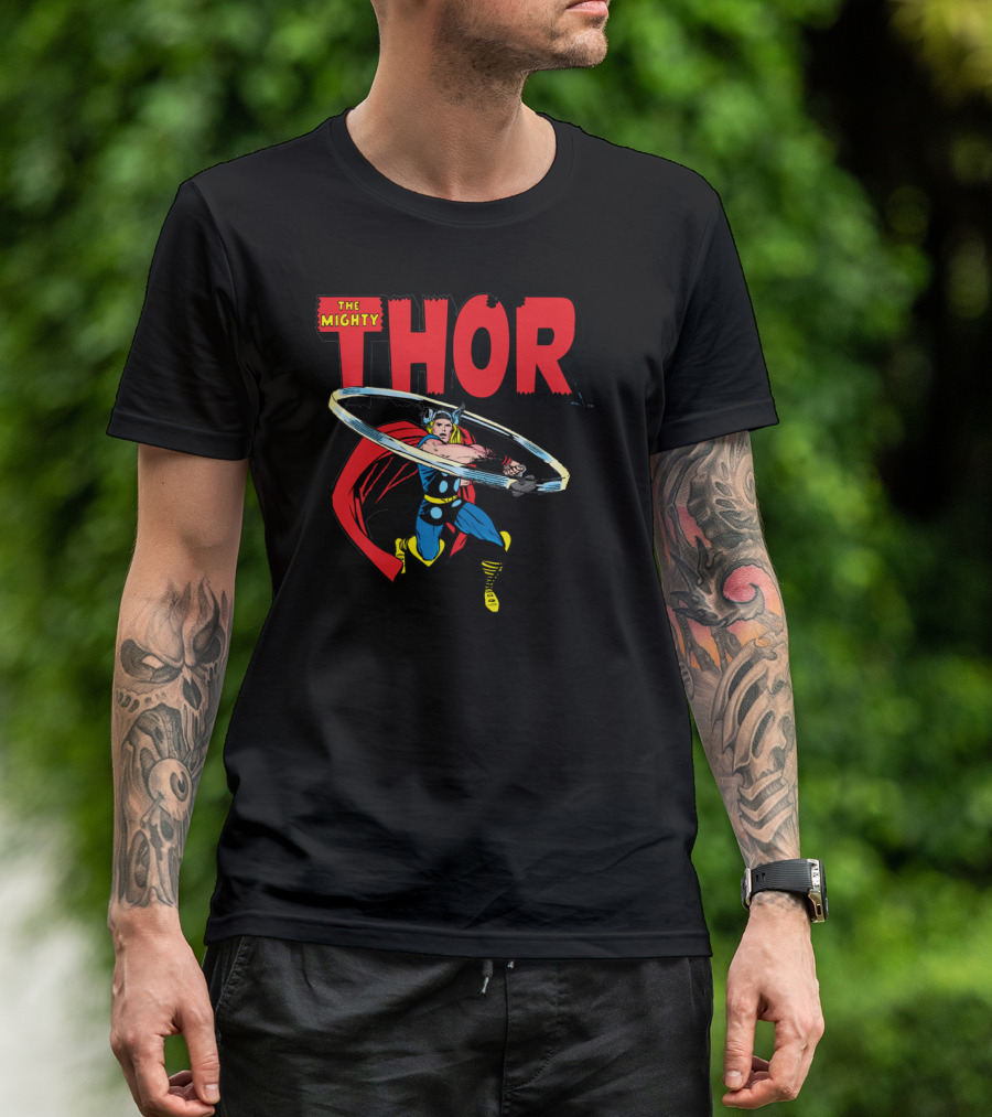 The Mighty Thor Whirling Hammer Marvel Comic T-Shirt