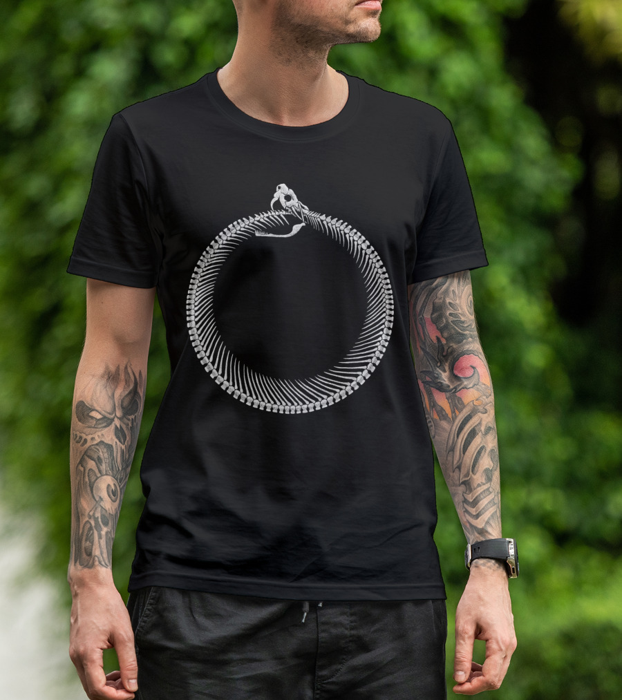 NEKROUROBOROS VIKING Ouroboros Skeleton Ring T-Shirt