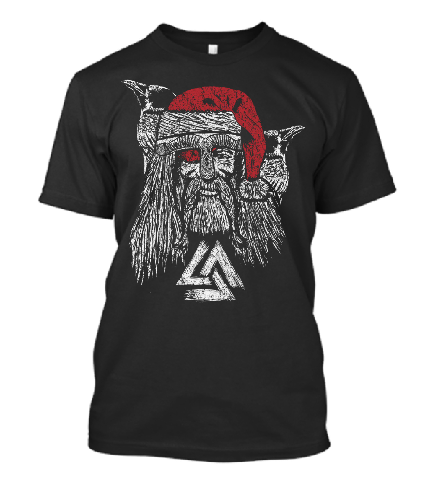 ODIN CLAUS VIKING YULE SANTA VALKNUT RAVENS T-Shirt