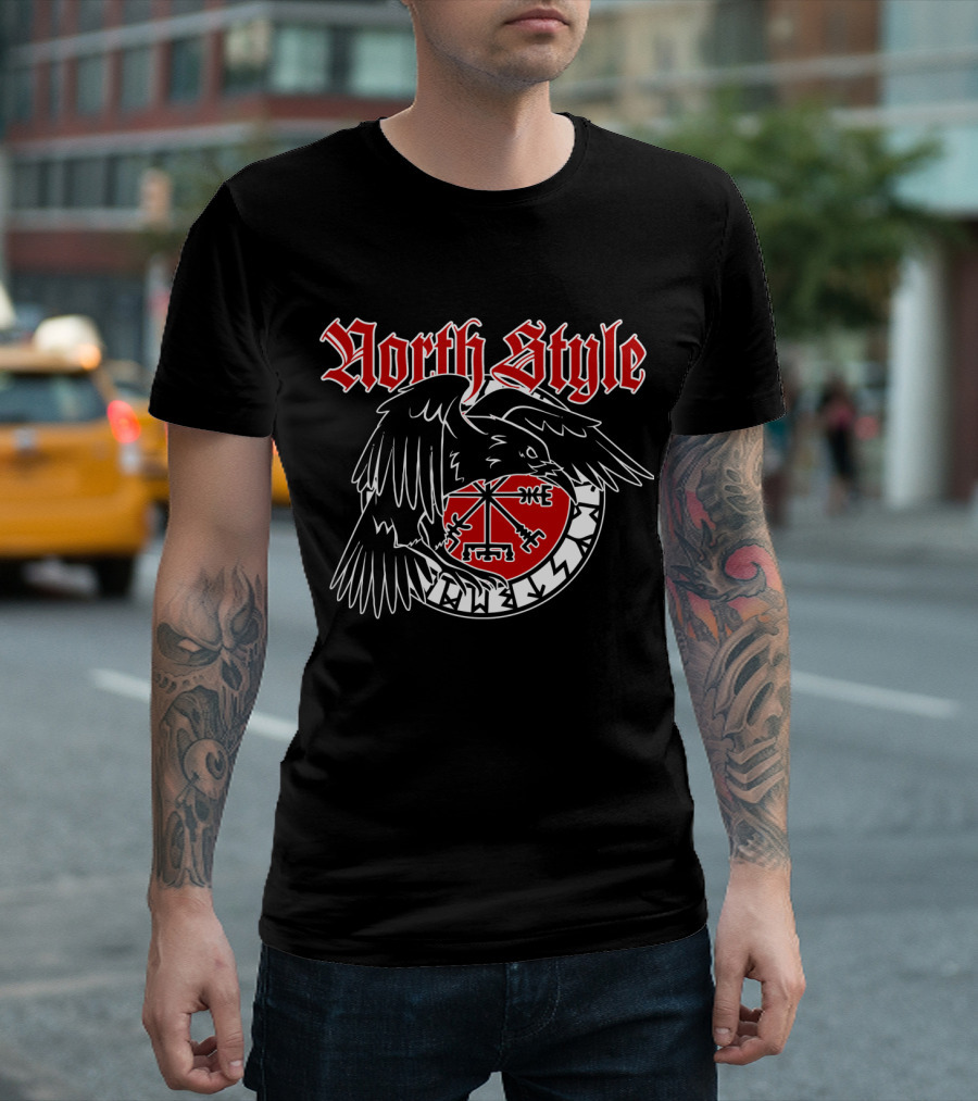 North Style Viking Raven Norse T-Shirt