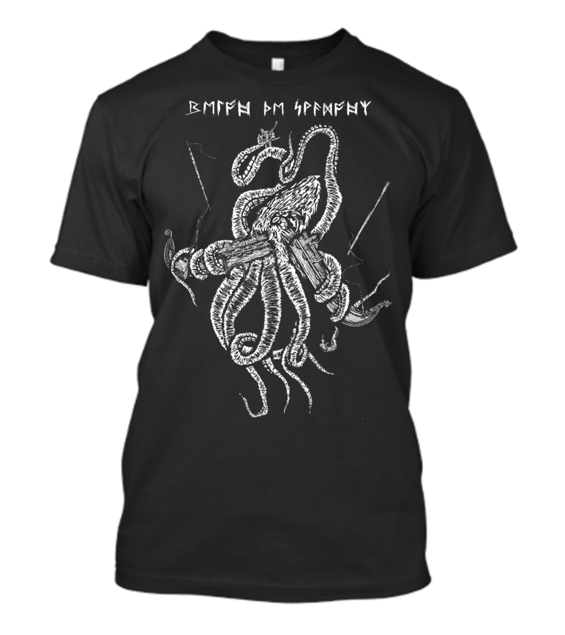 Viking Sea Monster Woodcut Nordic T-Shirt