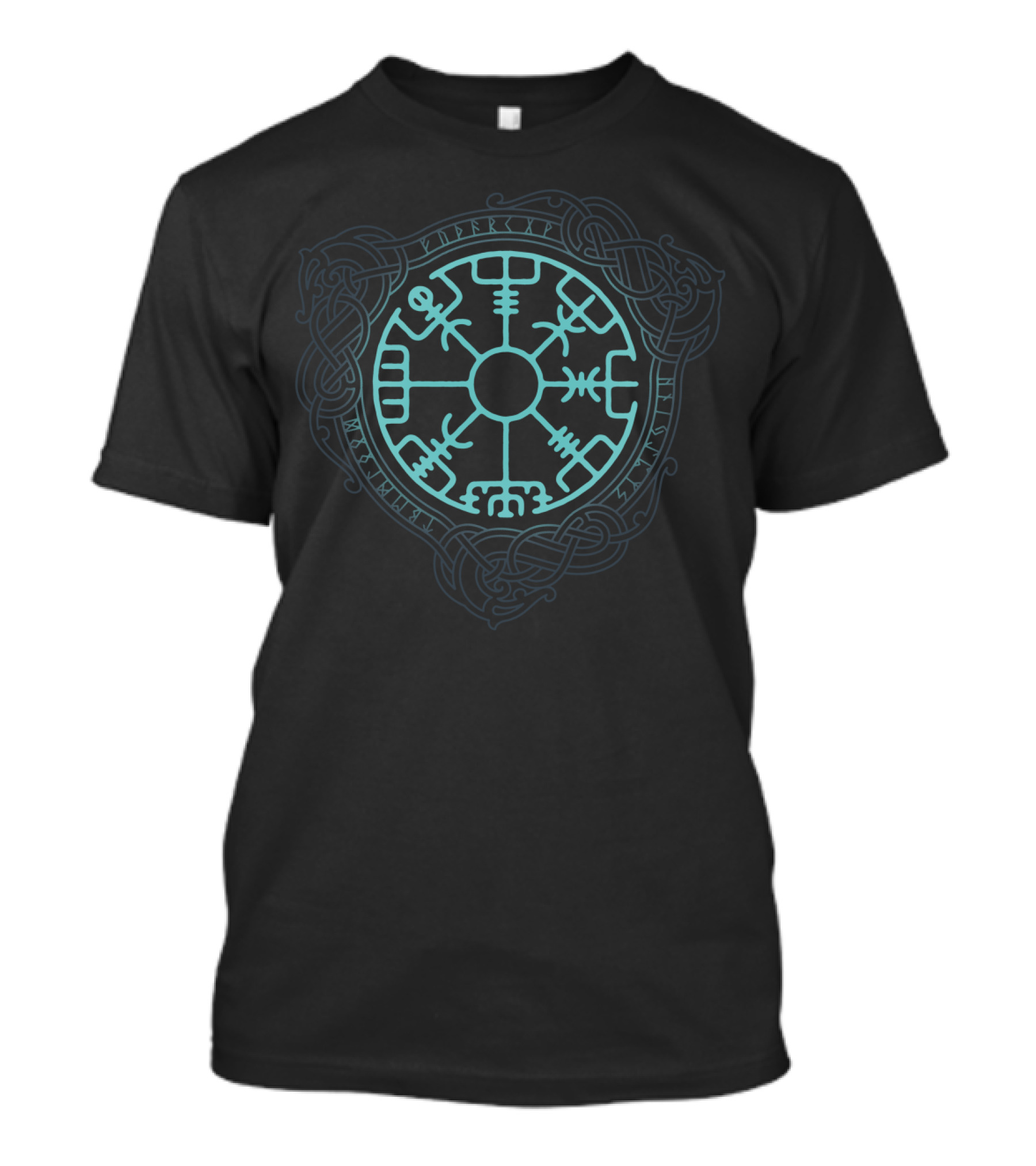 VEGVISIR VIKING NORDIC COMPASS RUNES AXE T-Shirt