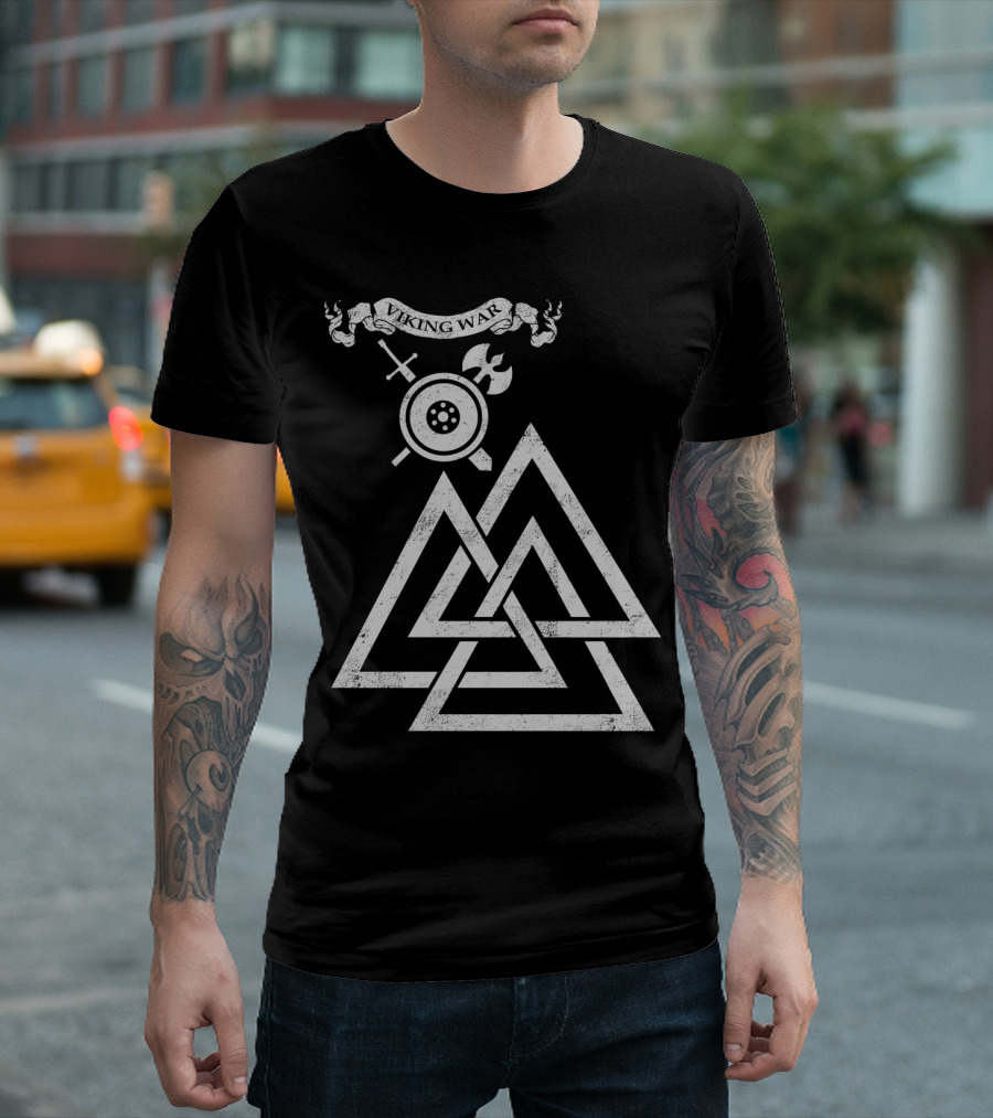 Viking War Valknut Axe Shield Sword T-Shirt