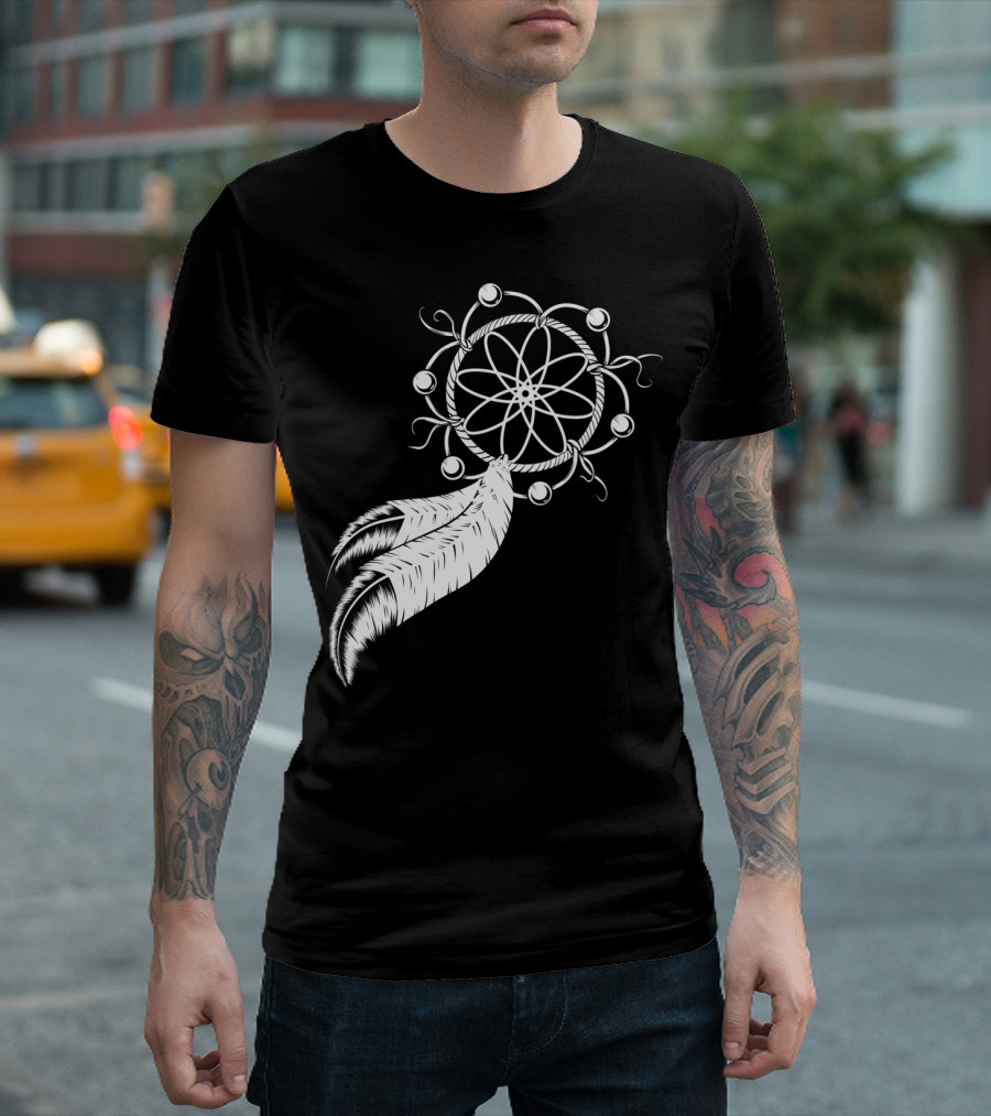 Dreamcatcher Atomic Symbol Tribal Feathers By DesignsbyReg T-Shirt